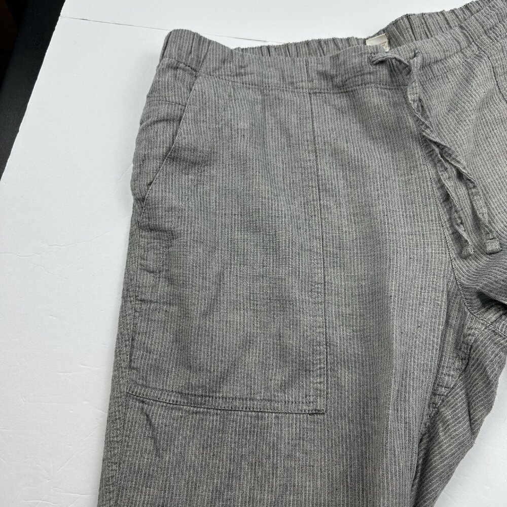 PRANA Breathe Pants Womens Xl Gray Ribbed Drawstring Cropped Outdoor Travel - Picture 5 of 13